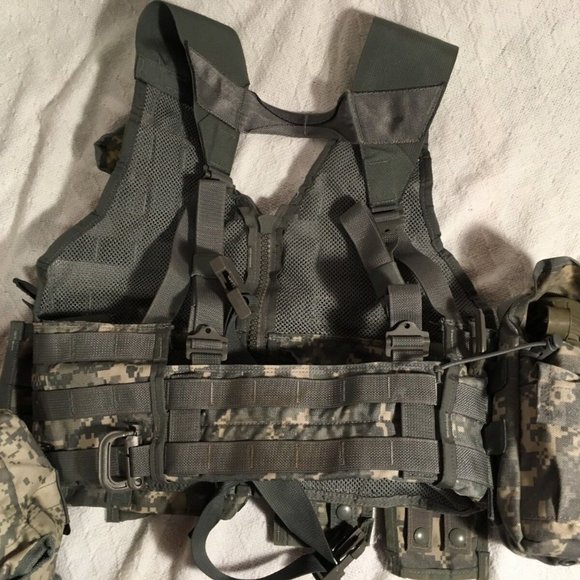 MOLLE II ACU FLC TACTICAL FIGHTING LOAD CARRIER VEST CHEST RIG & POUCHES JJ 951 - Picture 11 of 13